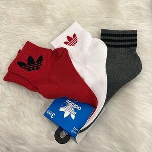 Adidas Multicolor Set of 3  Men’s Socks Trefoil Quarter Size 6-12 New